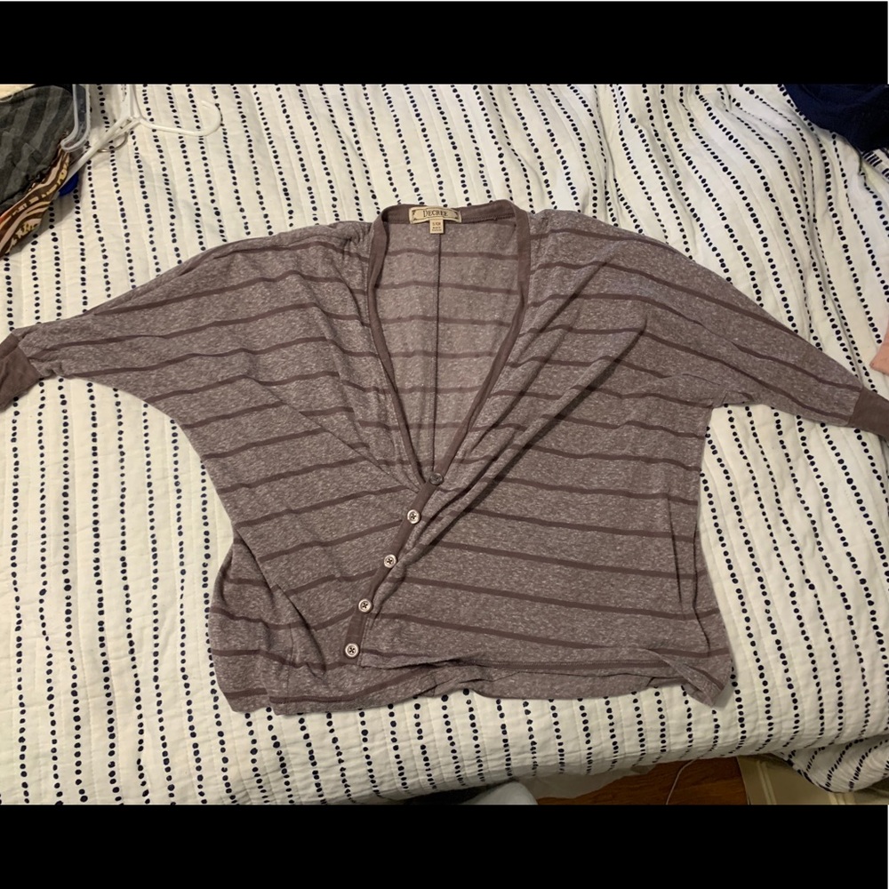 Brown stripped buttoned sweater
